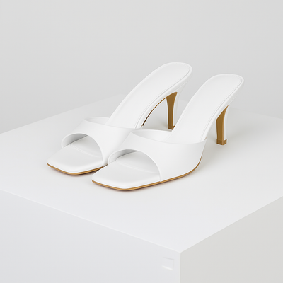 Square-Toe Mule Heels – Open Toe Dress Heels | Savona