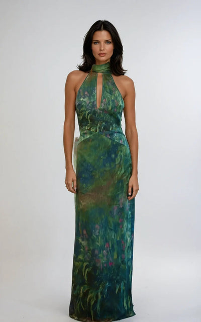 Painterly Print Maxi Dress