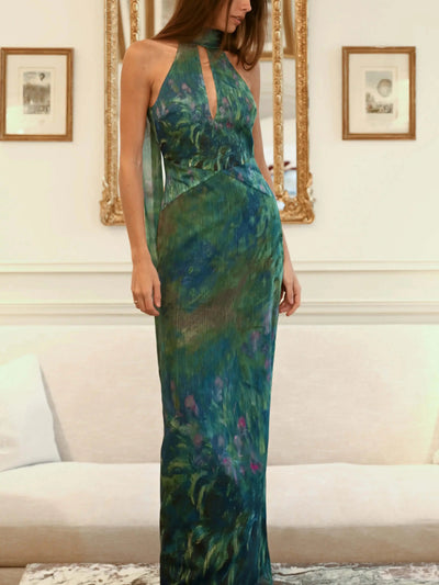 Painterly Print Maxi Dress