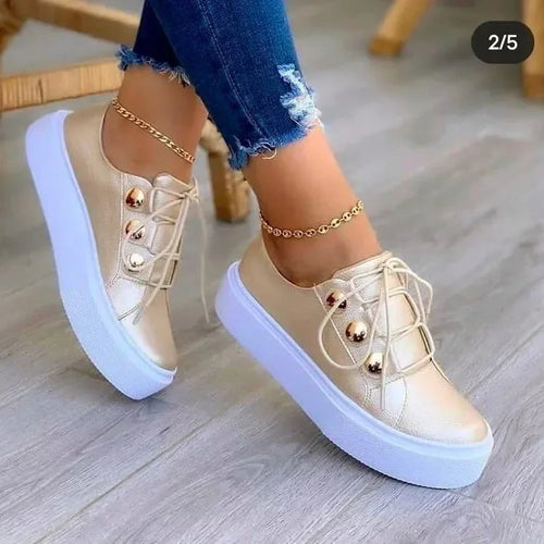 Serena | Round Toe Platform Sneakers