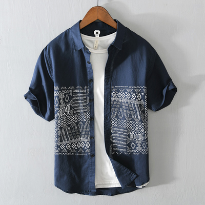 Santori Linen Short-Sleeve Shirt - Lightweight, Breathable Everyday Wear