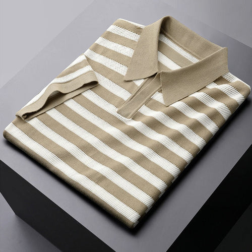 Harlow Striped Viscose Polo Shirt – Soft, Breathable Everyday Style