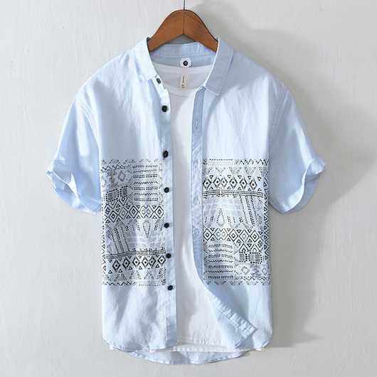 Santori Linen Short-Sleeve Shirt - Lightweight, Breathable Everyday Wear
