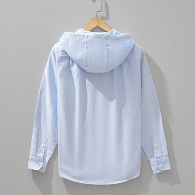 Cassian Linen-Cotton Hooded Shirt - Lightweight, Breathable Comfort