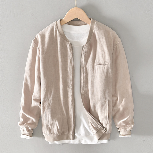 Gellini Linen-Cotton Blend Zip-Up Jacket