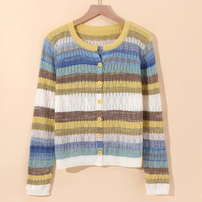 Sorento Striped Cotton Knit Cardigan - Soft, Lightweight Everyday Layer