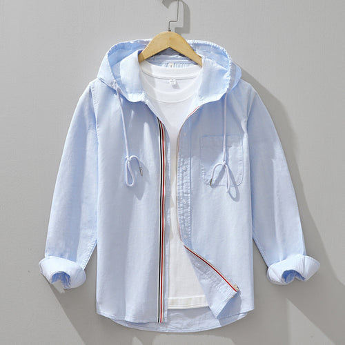 Cassian Linen-Cotton Hooded Shirt - Lightweight, Breathable Comfort