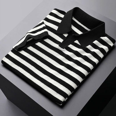 Harlow Striped Viscose Polo Shirt – Soft, Breathable Everyday Style