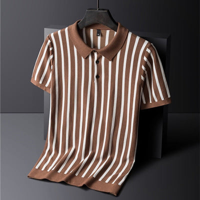 Ravello Striped Viscose Polo Shirt - Lightweight, Soft and Breathable
