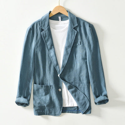 Cavendish Linen Blazer with Classic Notched Lapel