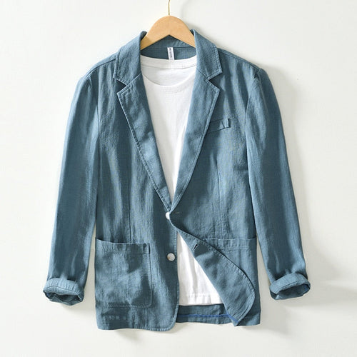 Cavendish Linen Blazer with Classic Notched Lapel