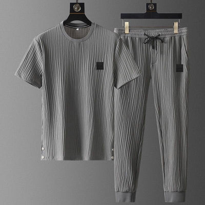 Harbor Cotton-Blend Short-Sleeve Jogger Set - Cozy Comfort for Everyday Wear