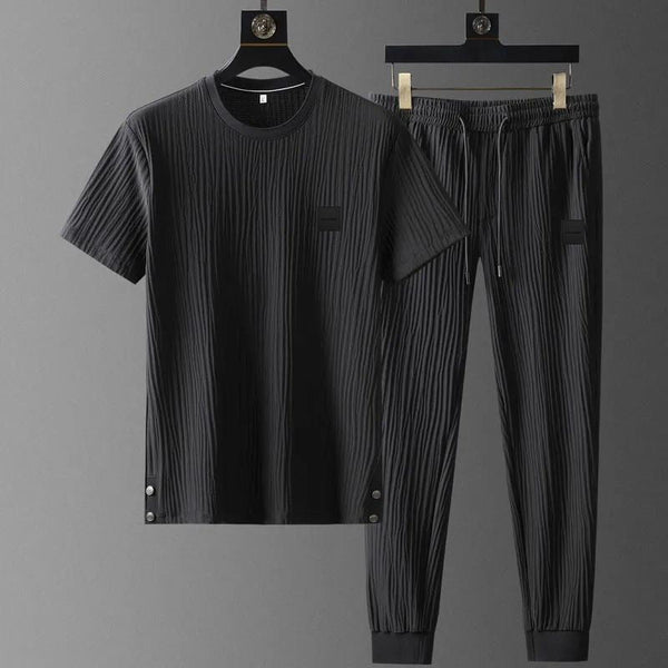 Harbor Cotton-Blend Short-Sleeve Jogger Set - Cozy Comfort for Everyday Wear