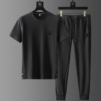 Harbor Cotton-Blend Short-Sleeve Jogger Set - Cozy Comfort for Everyday Wear