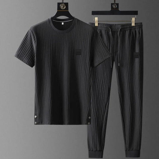 Harbor Cotton-Blend Short-Sleeve Jogger Set - Cozy Comfort for Everyday Wear