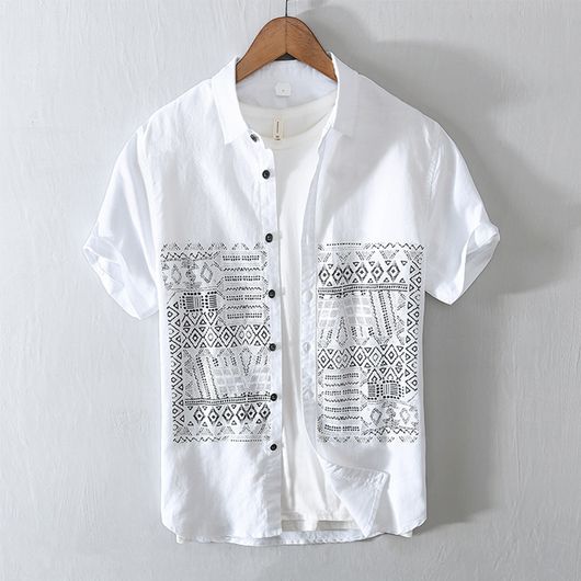Santori Linen Short-Sleeve Shirt - Lightweight, Breathable Everyday Wear