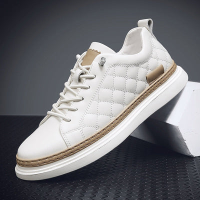 Carlow Leather Lace-Up Sneakers in a Classic Checkered Pattern