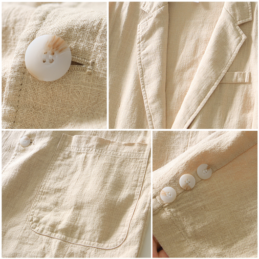 Cavendish Linen Blazer with Classic Notched Lapel