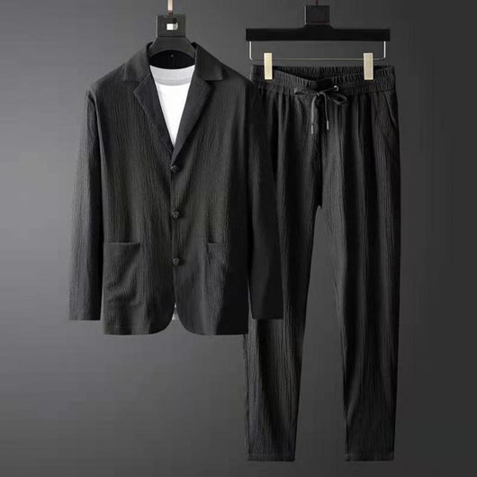 Hudson Men's Polyester Leisure Blazer and Pants Set – Casual Comfort, Weekend Ready