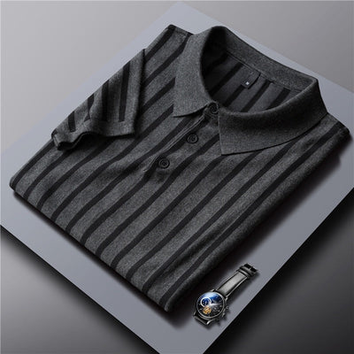 Ravello Striped Viscose Polo Shirt - Lightweight, Soft and Breathable
