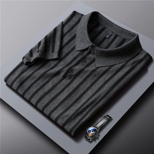 Ravello Striped Viscose Polo Shirt - Lightweight, Soft and Breathable