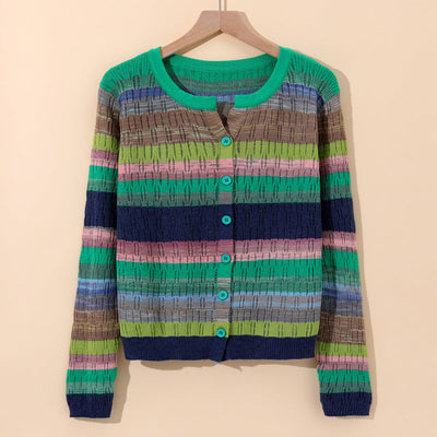 Sorento Striped Cotton Knit Cardigan - Soft, Lightweight Everyday Layer