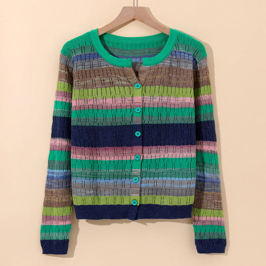 Sorento Striped Cotton Knit Cardigan - Soft, Lightweight Everyday Layer