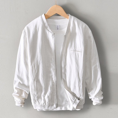 Gellini Linen-Cotton Blend Zip-Up Jacket