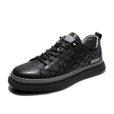 Carlow Leather Lace-Up Sneakers in a Classic Checkered Pattern