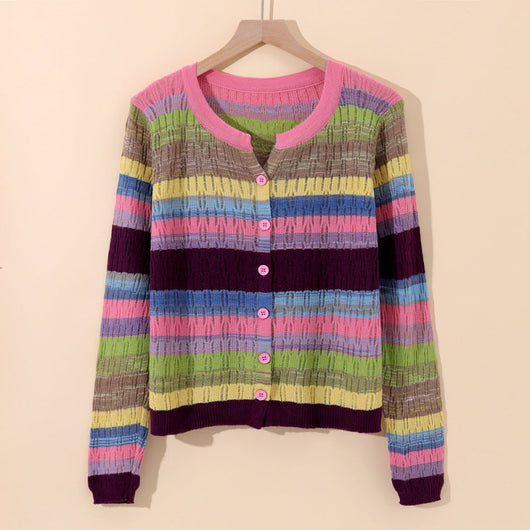 Sorento Striped Cotton Knit Cardigan - Soft, Lightweight Everyday Layer