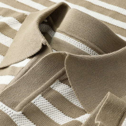 Harlow Striped Viscose Polo Shirt – Soft, Breathable Everyday Style